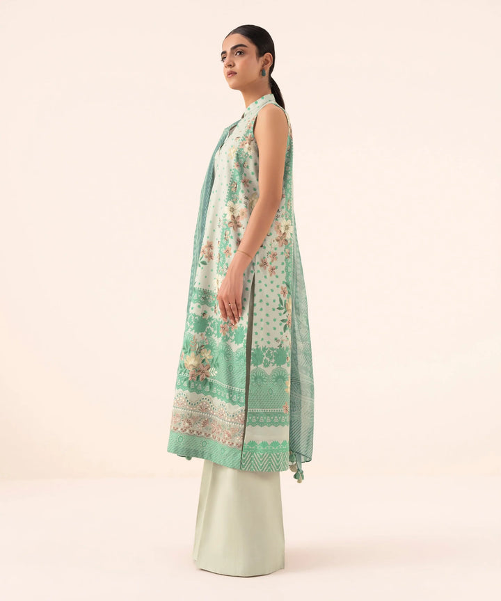 Sapphire- 3 Piece - Printed Viscose Linen Suit