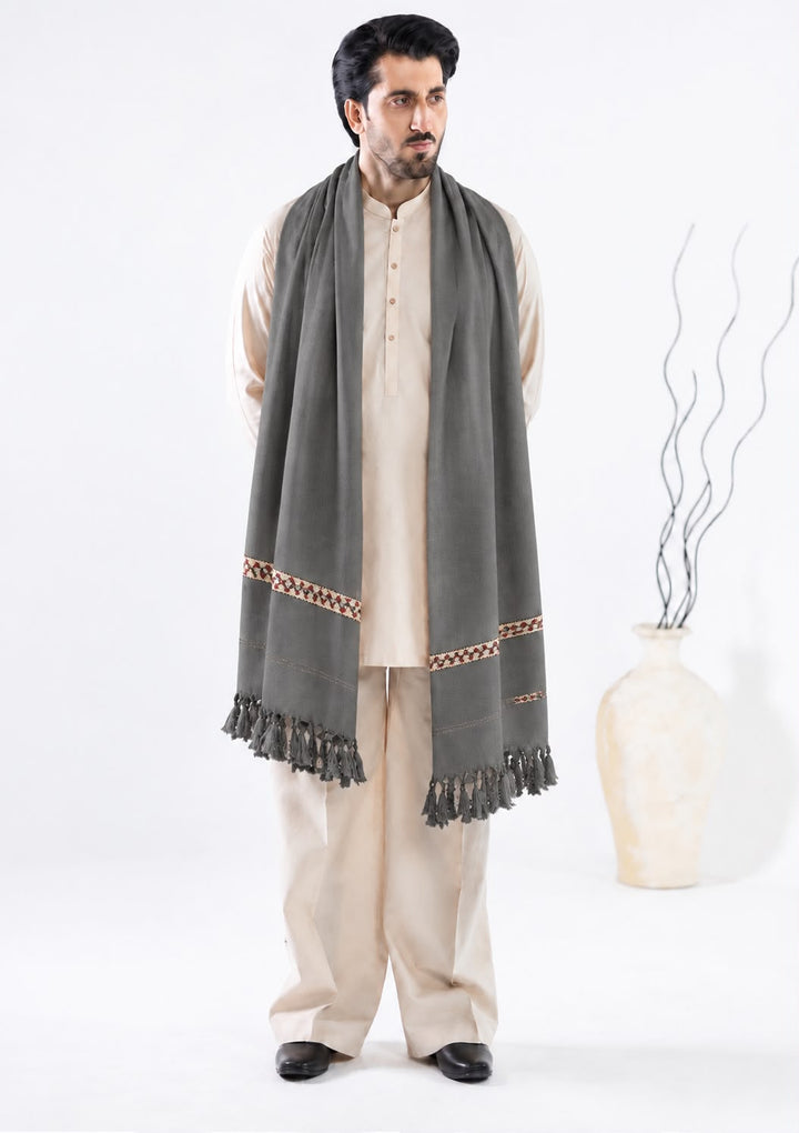 Almirah- Men's Wool Shawl- Charcoal Sage