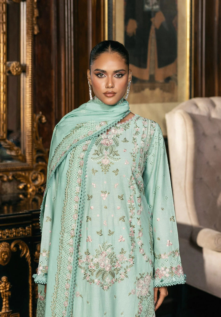 ELAF- Unstitched Luxury Karandi 3 Piece- EWK-5B FLORAZURE