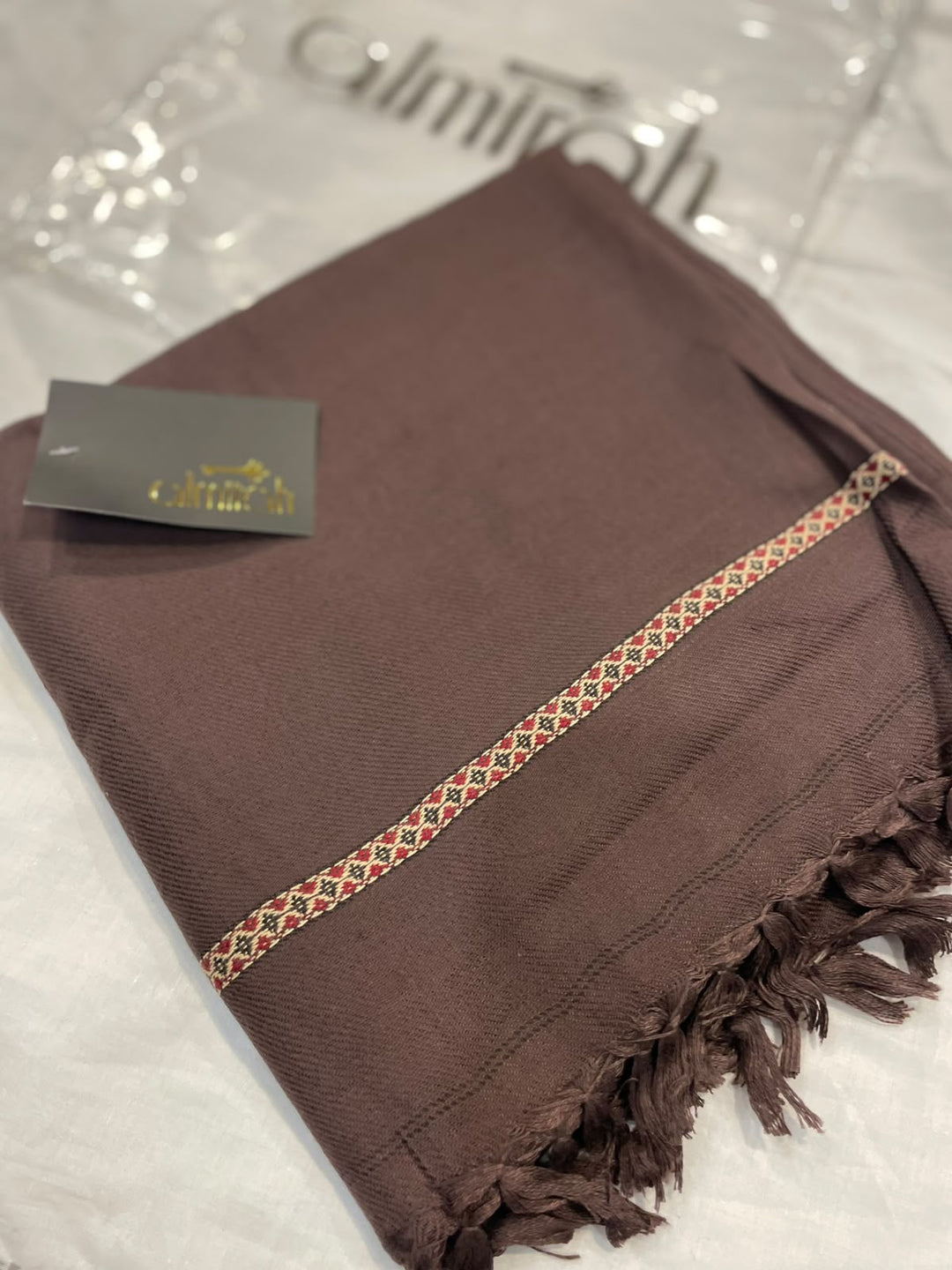 Almirah- Men's Wool Shawl- Deep Brown
