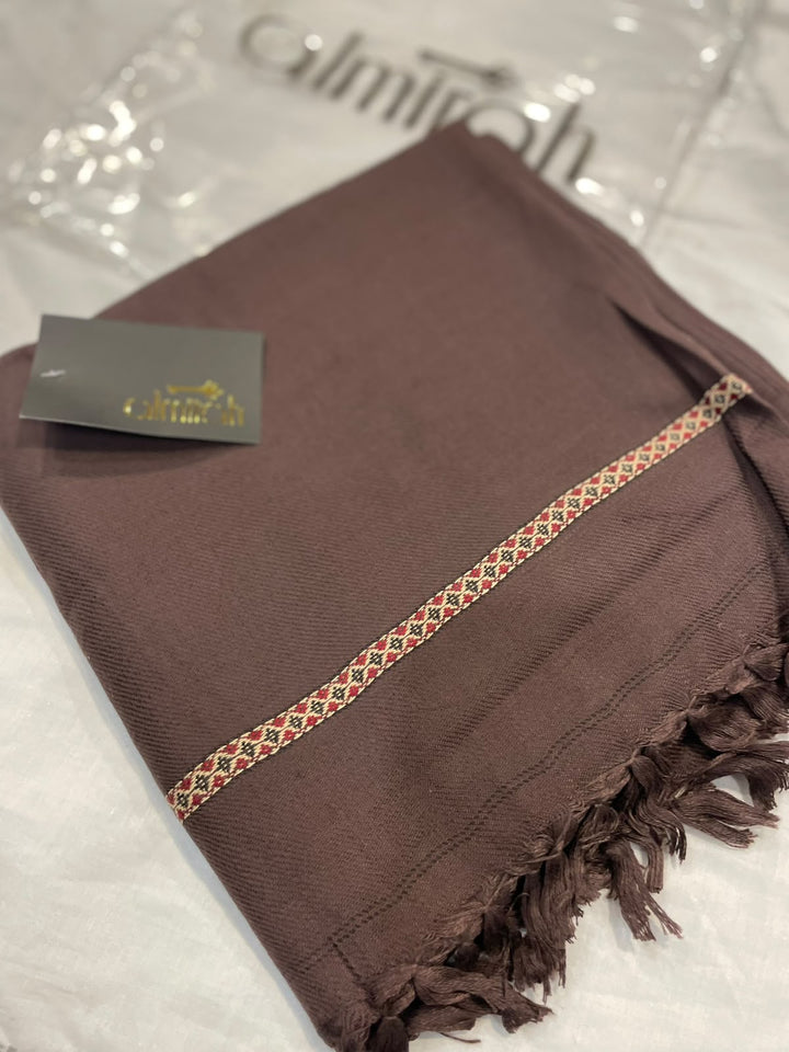 Almirah- Men's Wool Shawl- Deep Brown
