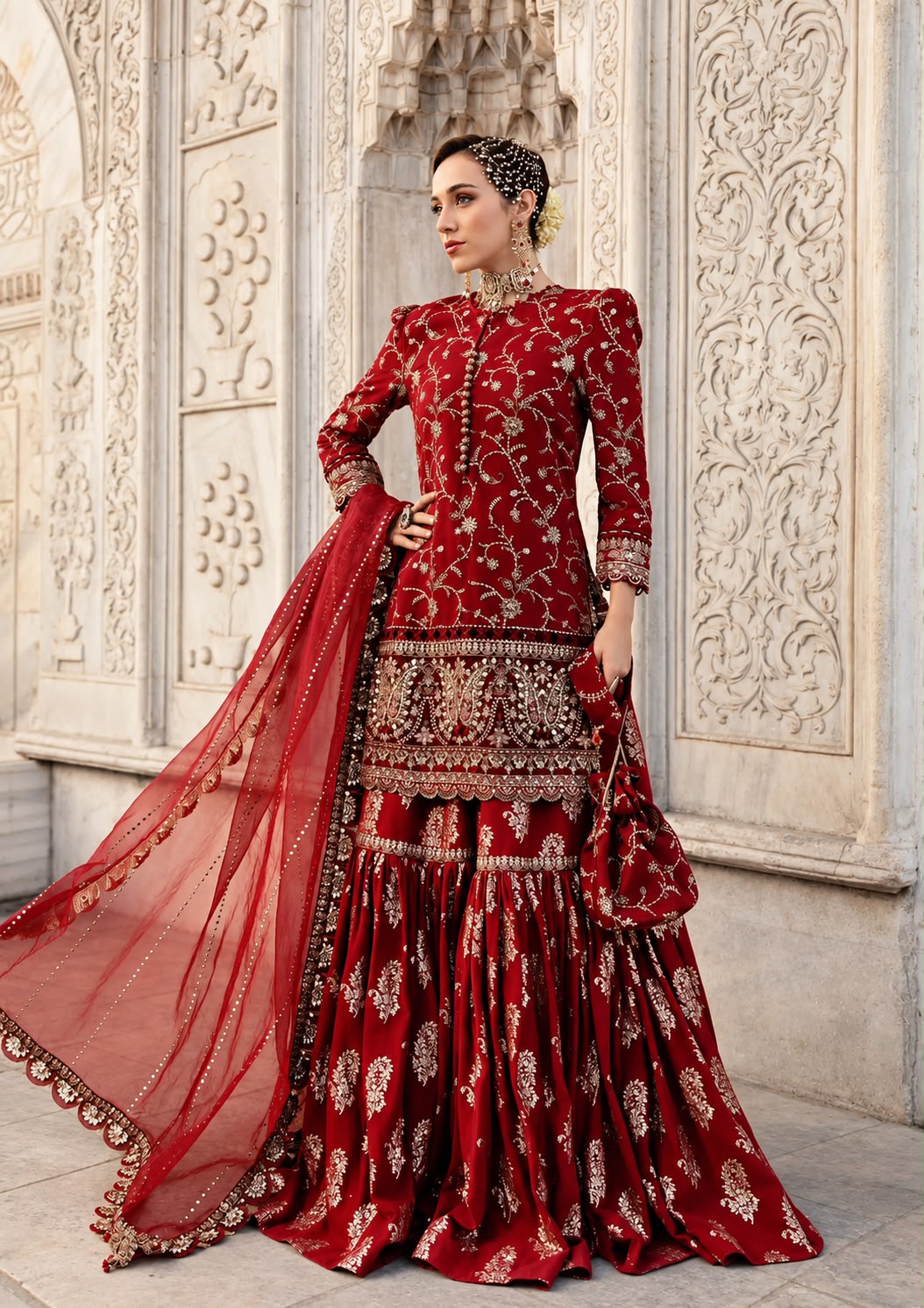 Maria B- Sateen- Embroidered Cotton Satin Unstitched 3Pc Suit