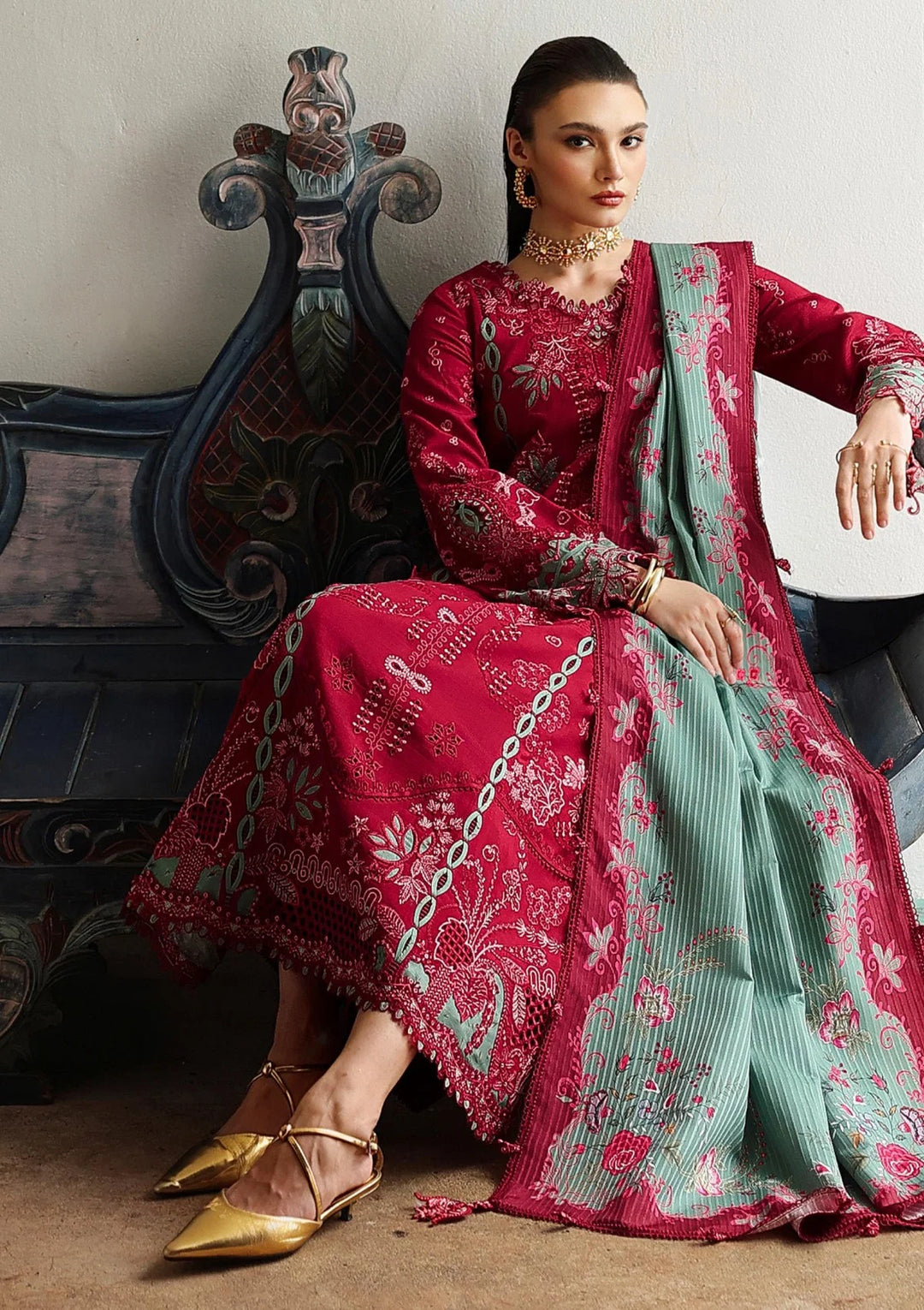 Qalamkar - Qline Luxury Linen Collection - Roohi - Unstitched