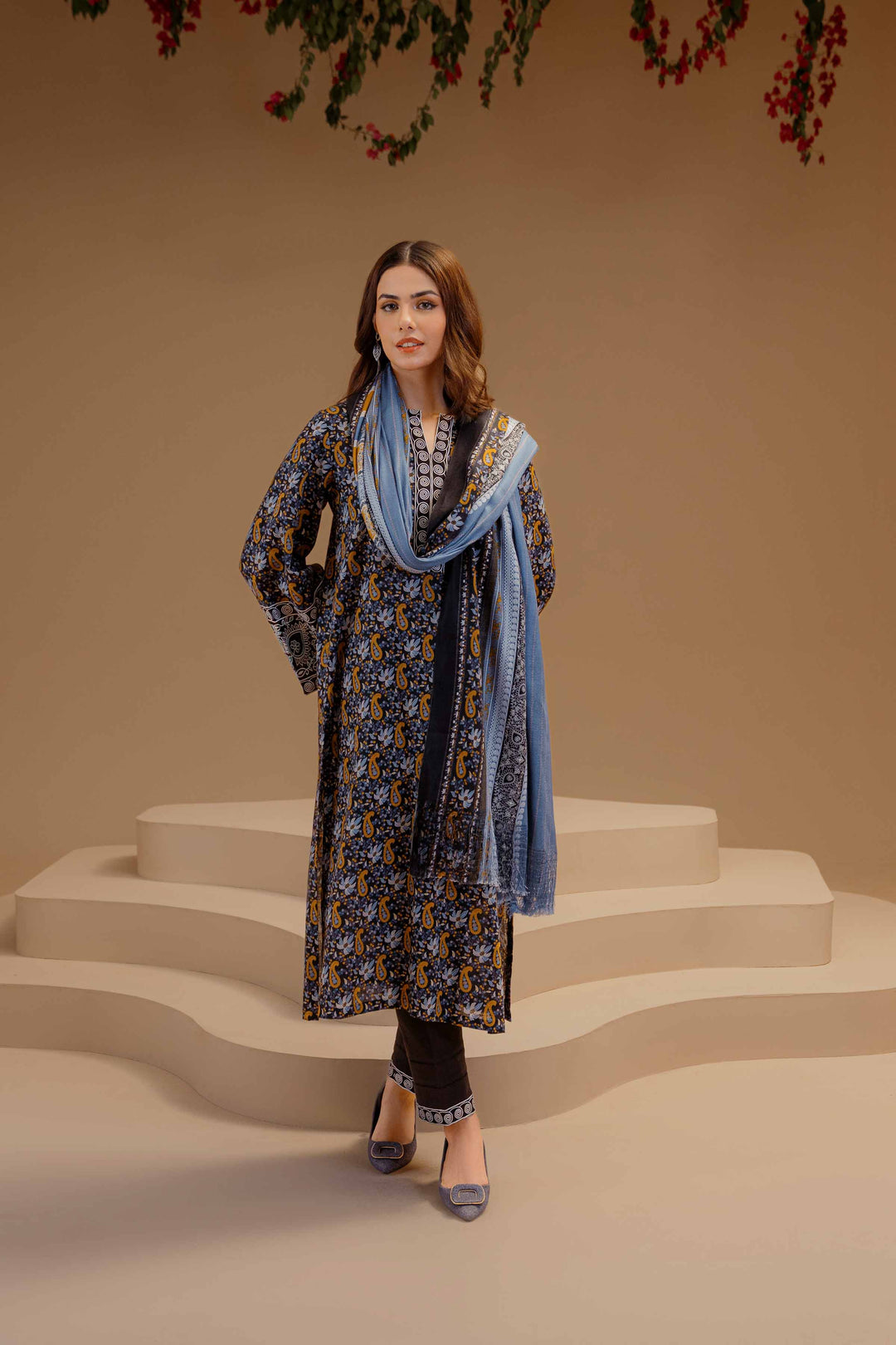 Nishat linen- 3 Piece - Printed Embroidered Suit - 42303131-R