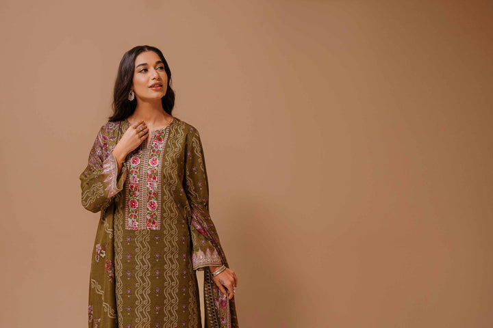 Nishat Linen- 3 Piece - Printed Embroidered Suit - 42303138-R