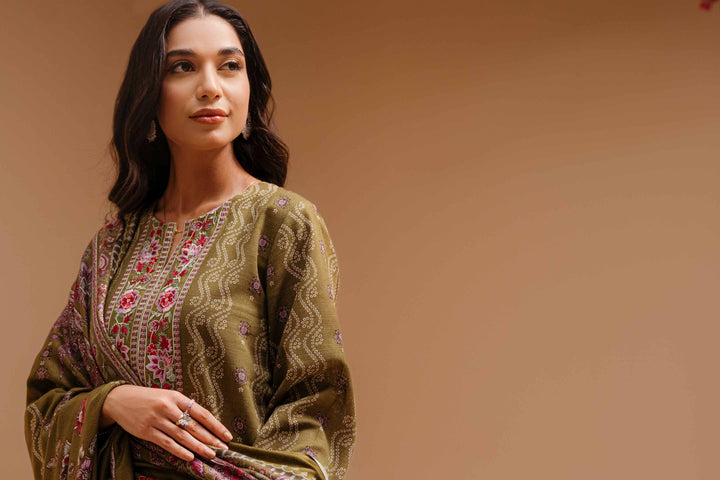 Nishat Linen- 3 Piece - Printed Embroidered Suit - 42303138-R