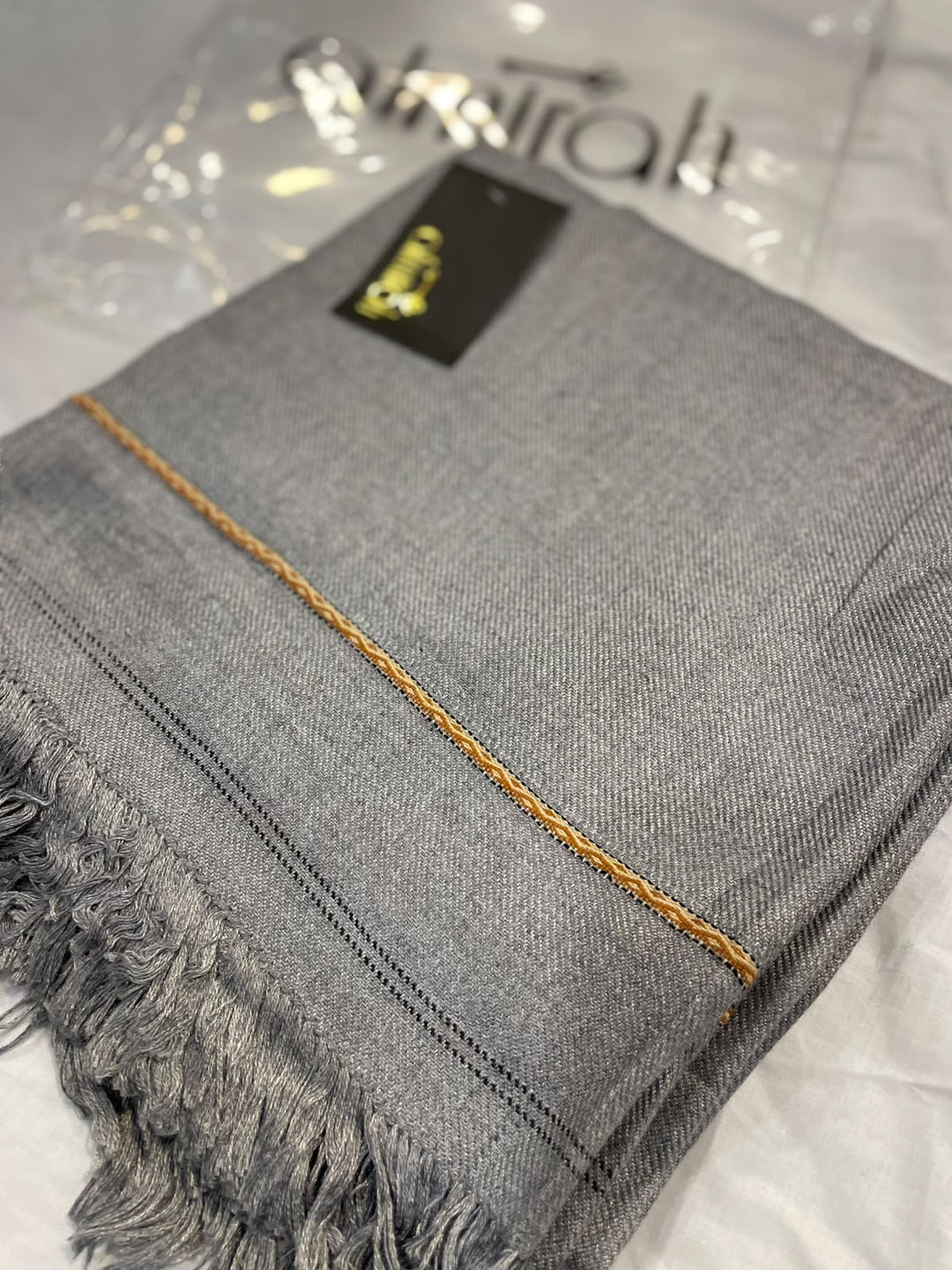 Almirah- Men's Wool Shawl- Ash Grey