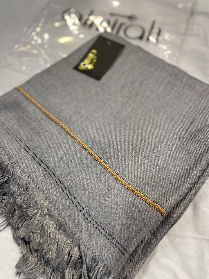 Almirah- Men's Wool Shawl- Ash Grey
