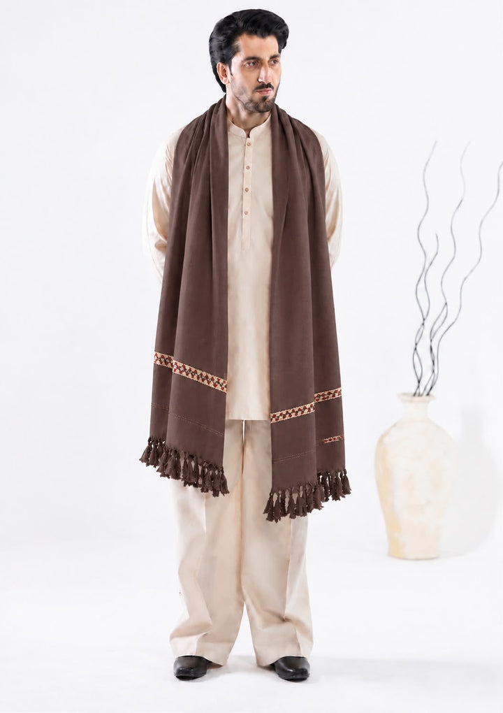 Almirah- Men's Wool Shawl- Deep Brown