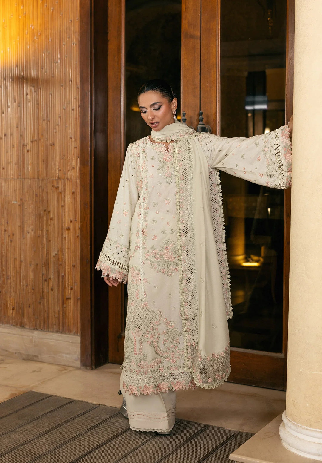 ELAF- Unstitched Luxury Karandi 3 Piece-  EWK-5A PEARLOSA