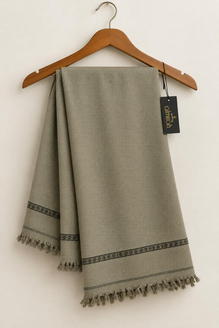 Almirah- Men's Wool Shawl- Light Green