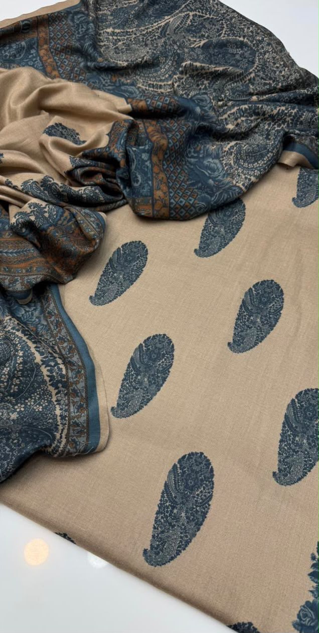 Indian Pashmina Printed- 3 Piece- Unstitched Collection'26