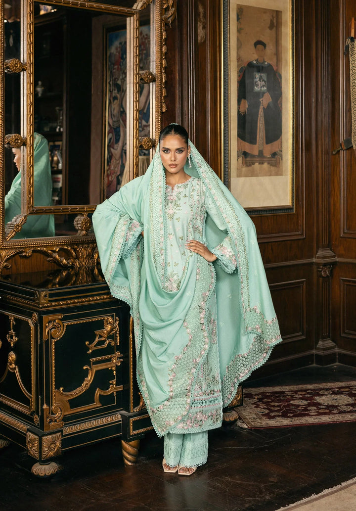 ELAF- Unstitched Luxury Karandi 3 Piece- EWK-5B FLORAZURE