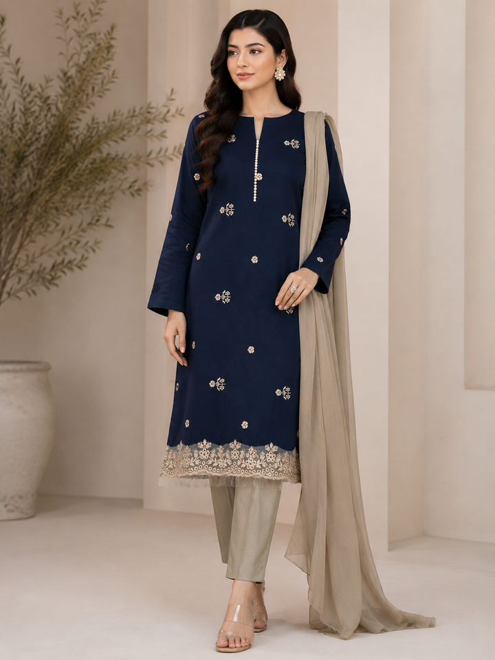Maria B- Unstitched Korean Silk 2 piece Leftover