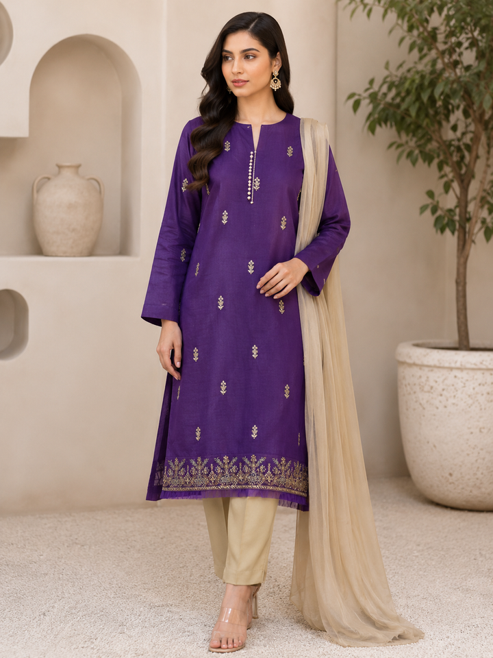 Maria B- Unstitched Korean Silk 2 piece Leftover
