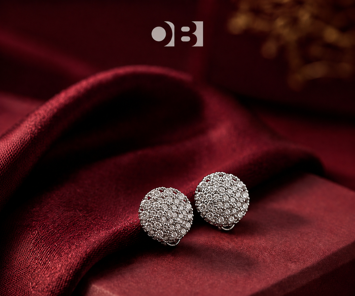 Celeste Spark Round Stud Earrings