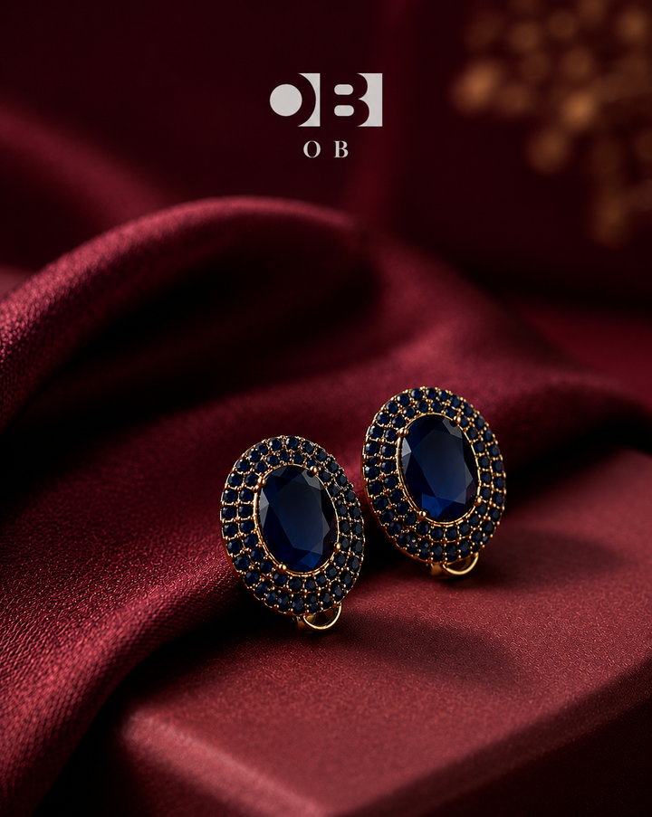 Oval GemStone Stud Earrings- Available in 3 colors