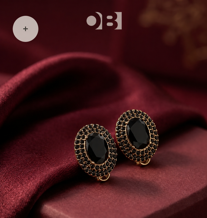 Oval GemStone Stud Earrings- Available in 3 colors