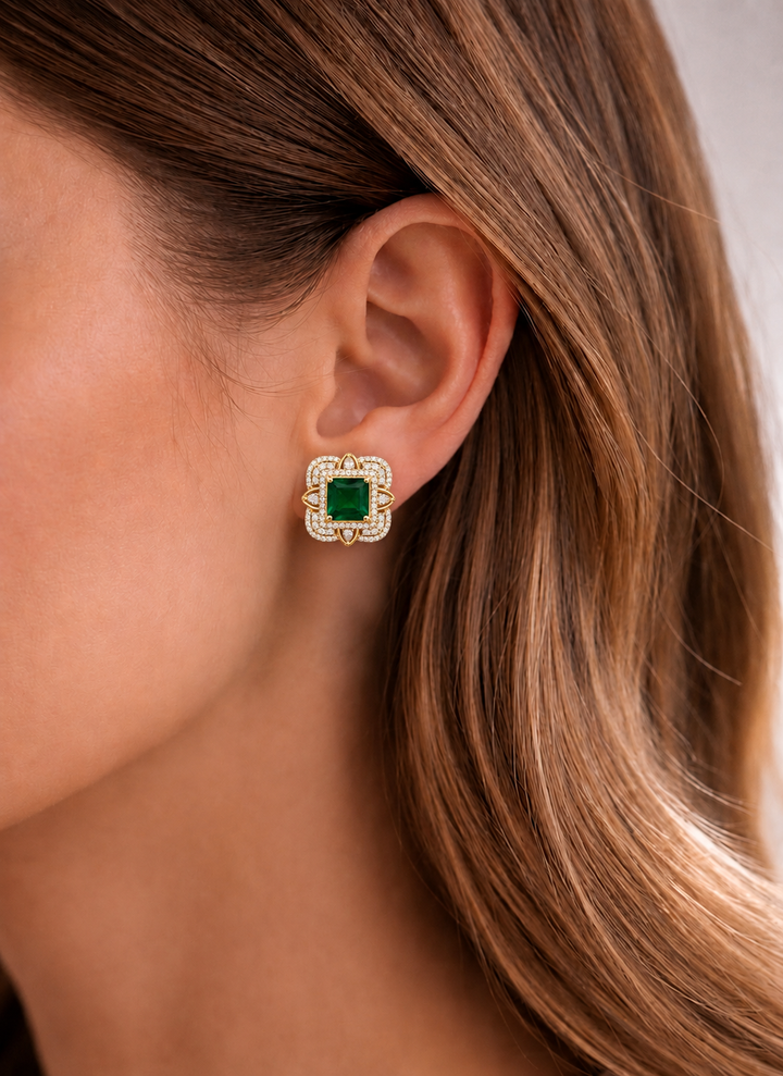 Emerald Royale Stud Earrings