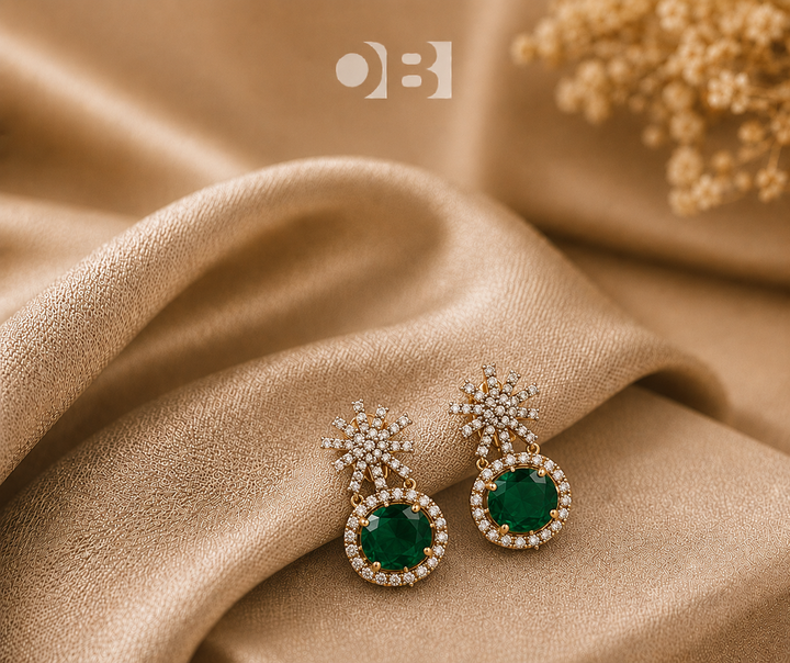 Celestial Emerald Drop Earrings- Available in 3 colors