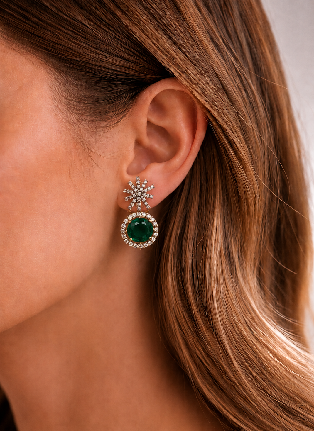 Celestial Emerald Drop Earrings- Available in 3 colors