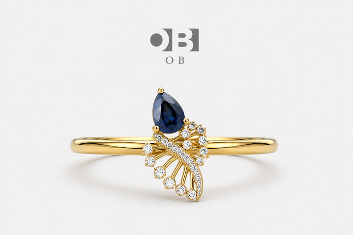 Luxury sapphire and diamond ring