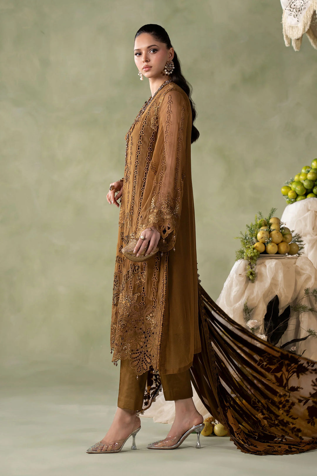 MARIA-B- 3 Piece Embroidered Chiffon Suit