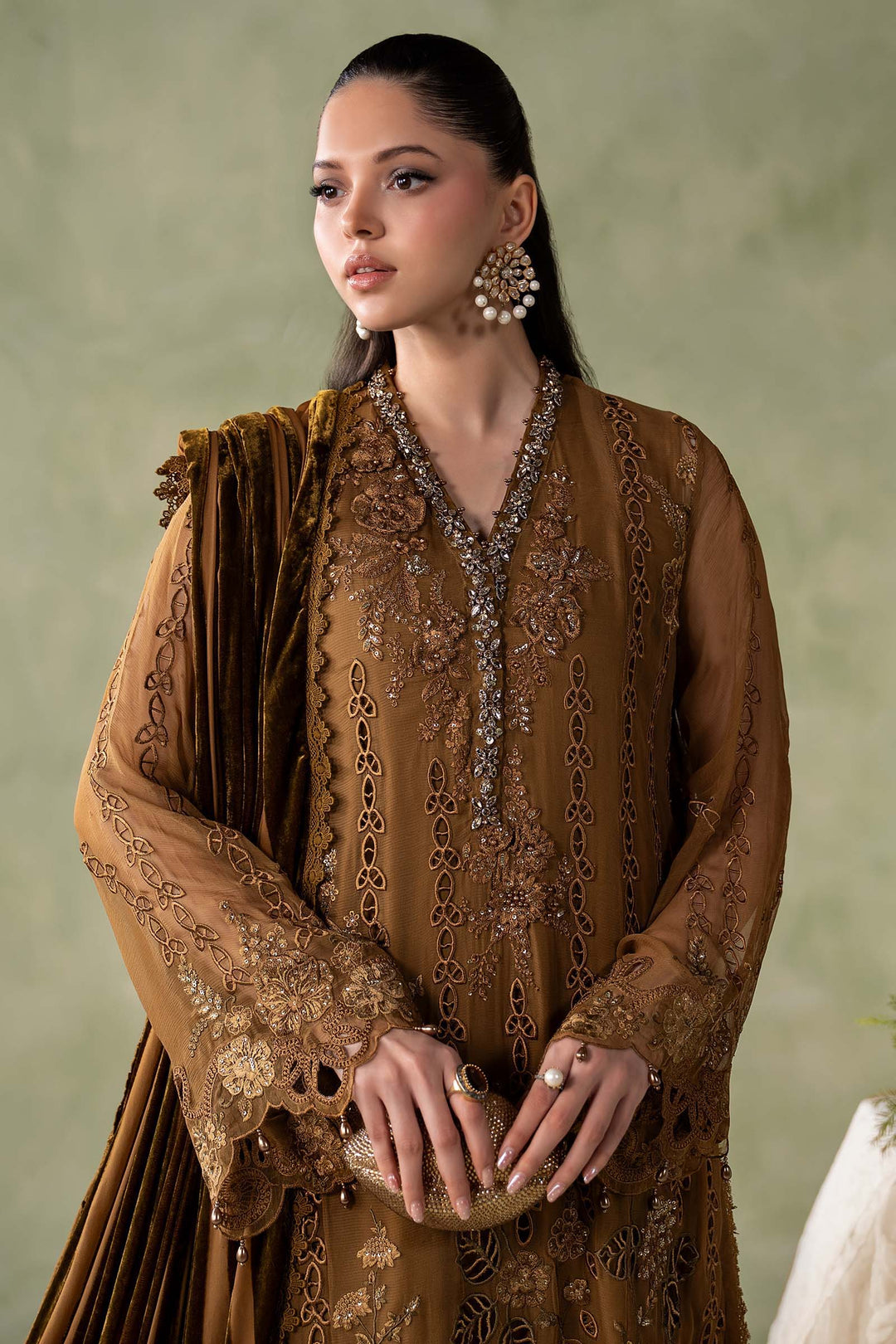 MARIA-B- 3 Piece Embroidered Chiffon Suit
