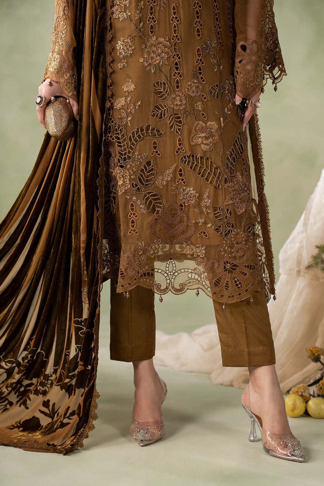 MARIA-B- 3 Piece Embroidered Chiffon Suit
