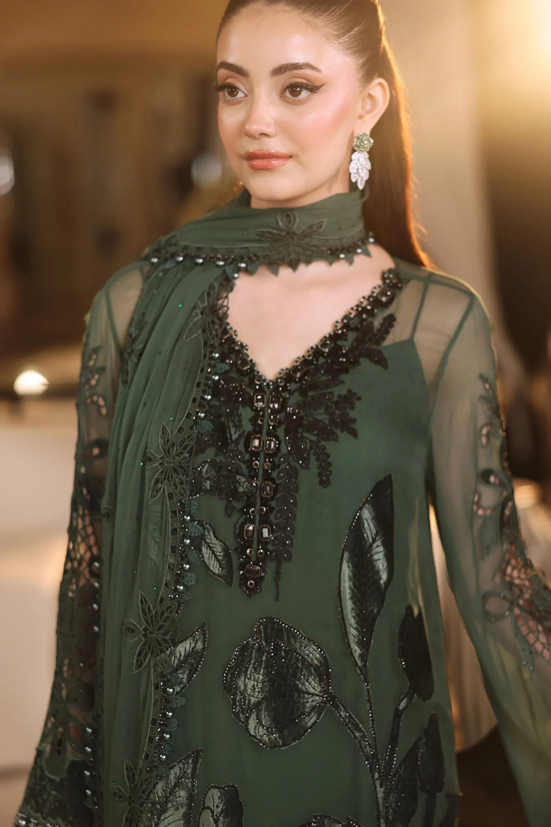 MARIA-B- 3 Piece Embroidered Chiffon Suit A Plus Copy