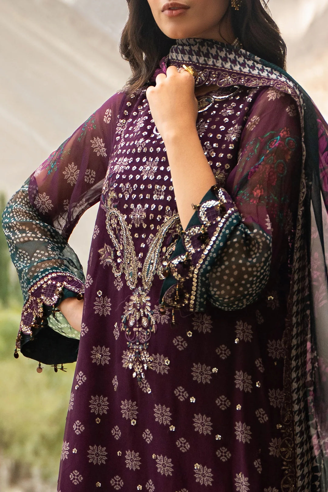 Charizma- 3-PC Unstitched Embroidered Chiffon Collection VSLW6-12