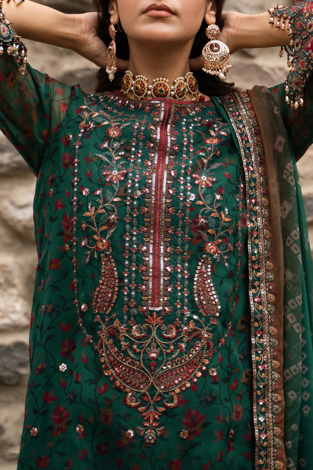 Charizma- 3-PC Unstitched Embroidered Chiffon Collection VSLW6-14