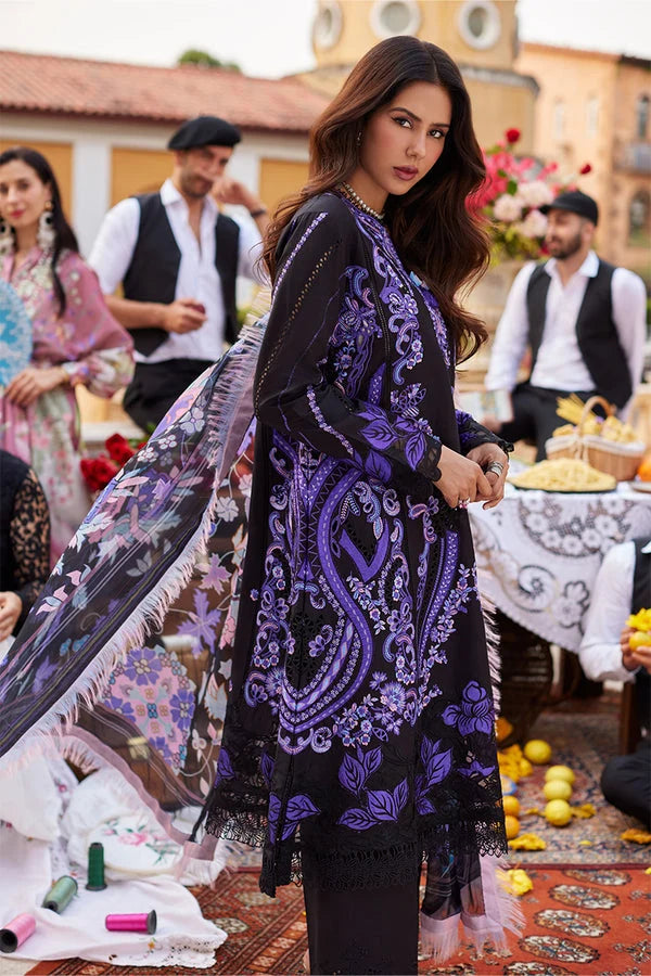 Mushq Te Amo Embroidered Lawn Unstitched 3Pc Suit-  Sardinia Splendor