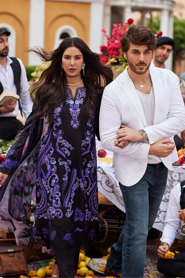Mushq Te Amo Embroidered Lawn Unstitched 3Pc Suit-  Sardinia Splendor