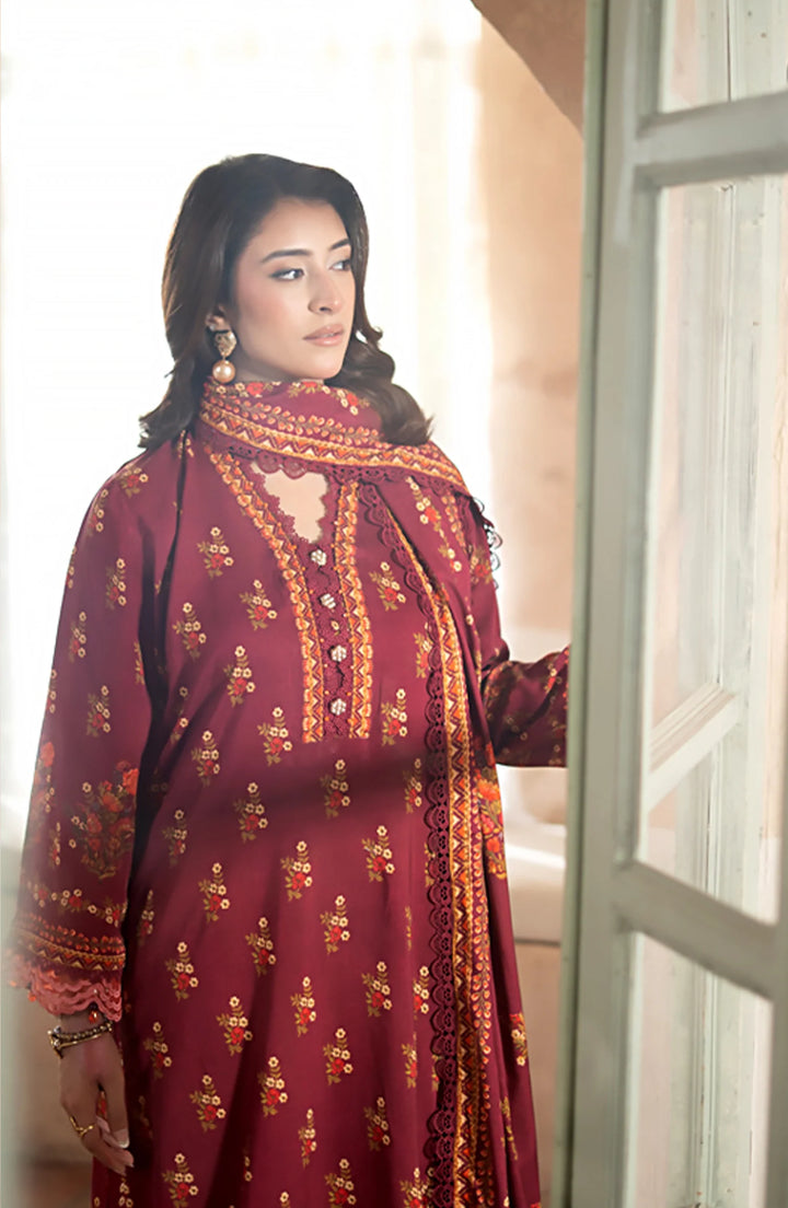Mausummery Printed Linen Winter Unstitched – Azalea