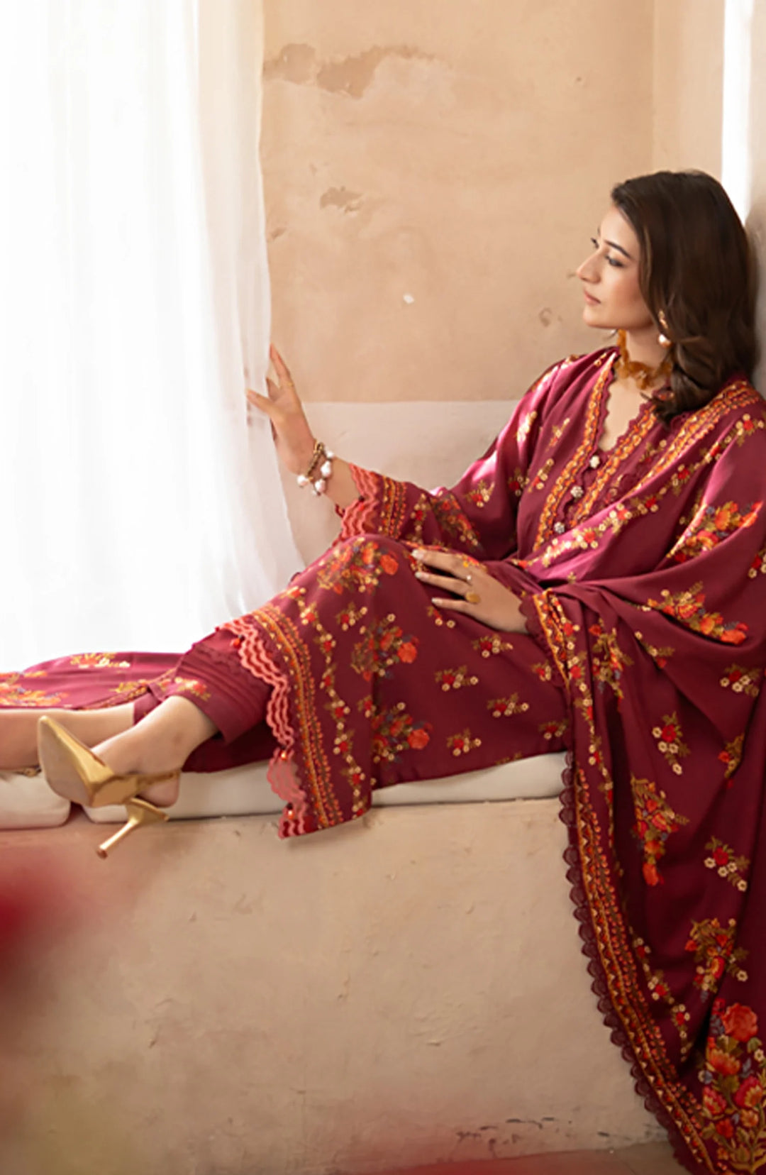 Mausummery Printed Linen Winter Unstitched – Azalea