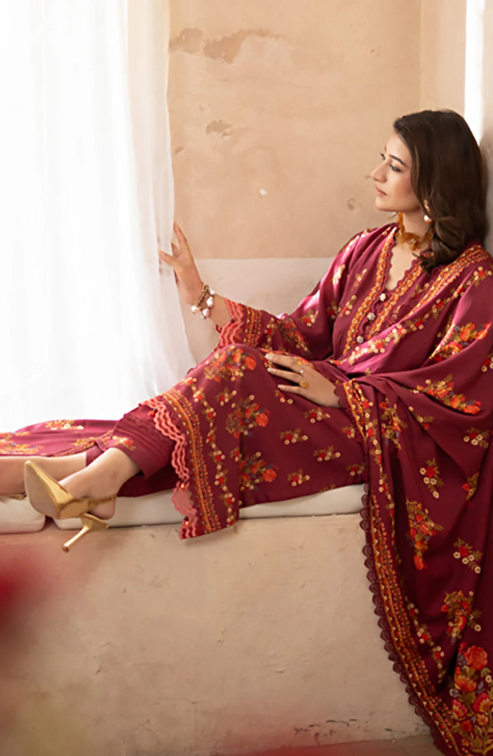 Mausummery Printed Linen Winter Unstitched – Azalea