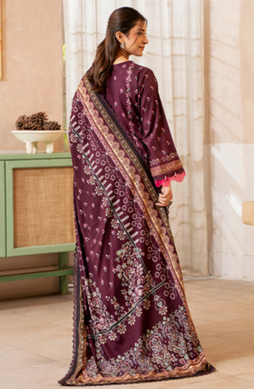 Mausummery Printed Linen Winter Unstitched – Iris