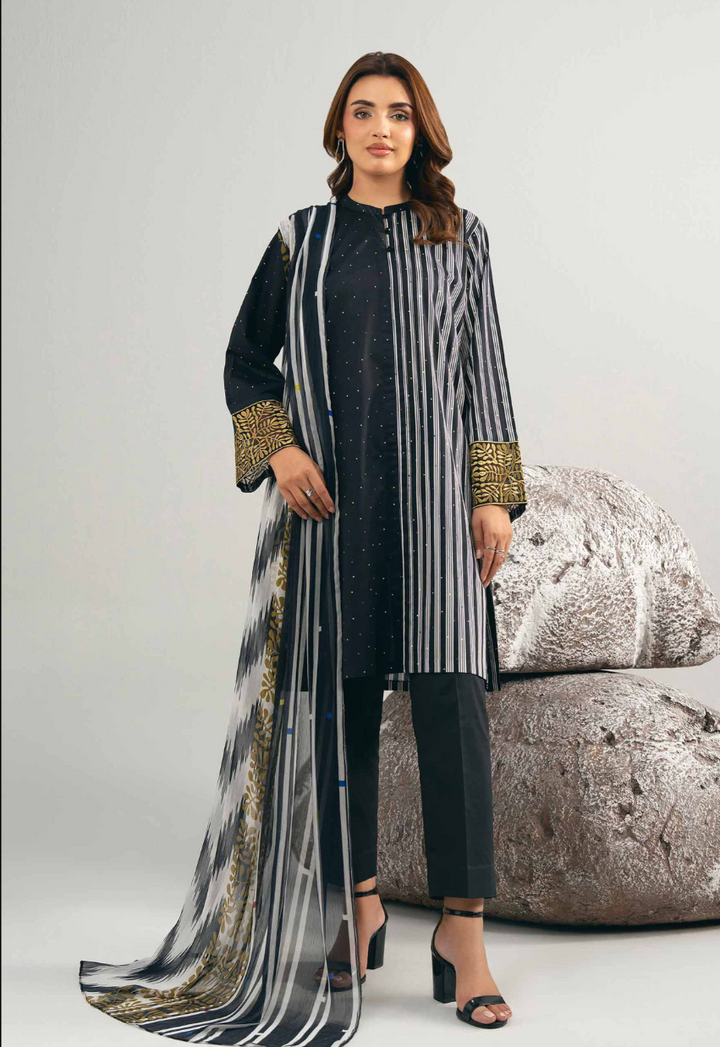 3 Piece -Nishat Linen Printed Embroidered Suit - 42502030