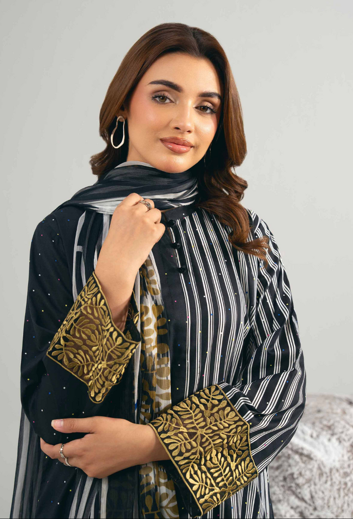 3 Piece -Nishat Linen Printed Embroidered Suit - 42502030