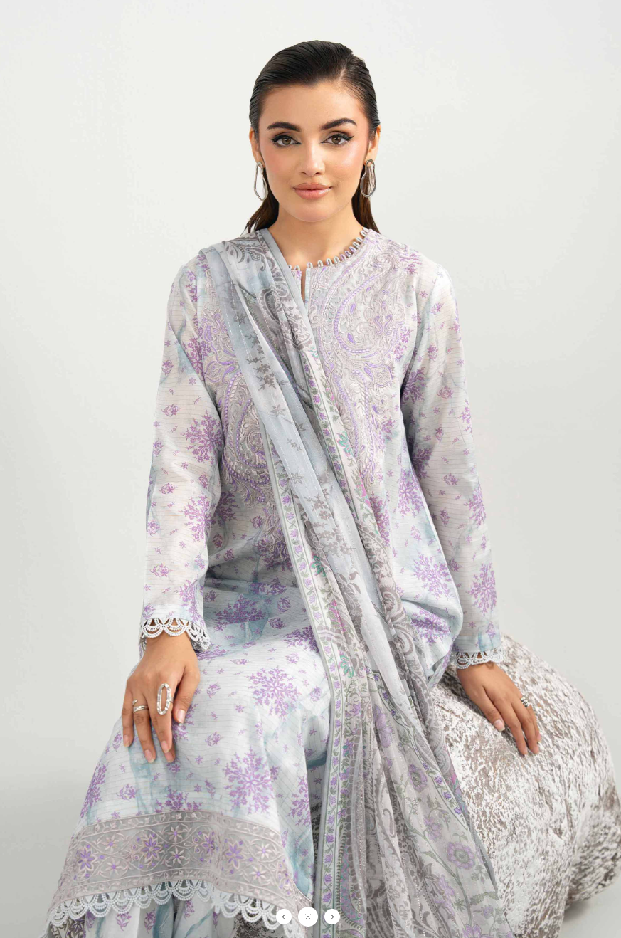 3 Piece -Nishat Linen Digital Printed Embroidered Suit - 42502045