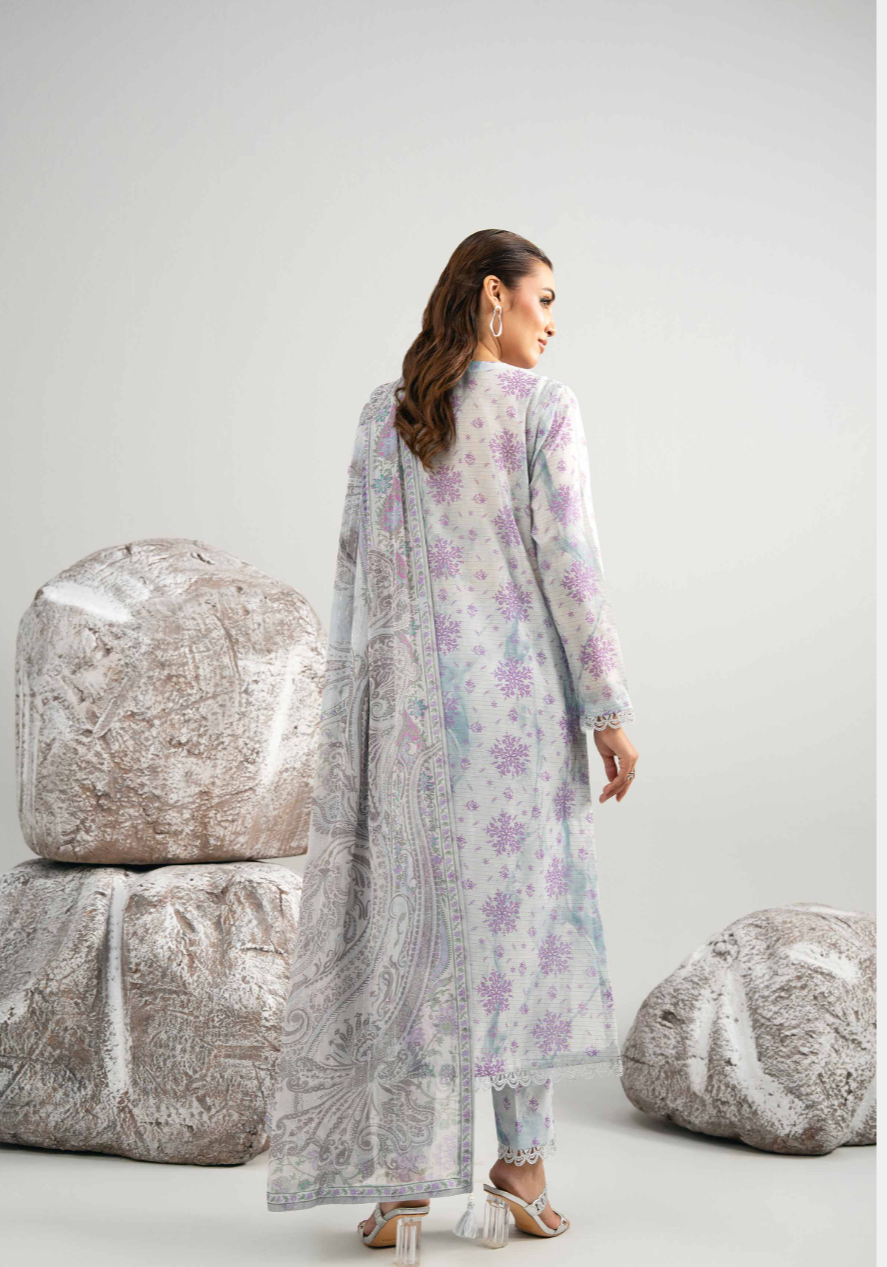 3 Piece -Nishat Linen Digital Printed Embroidered Suit - 42502045