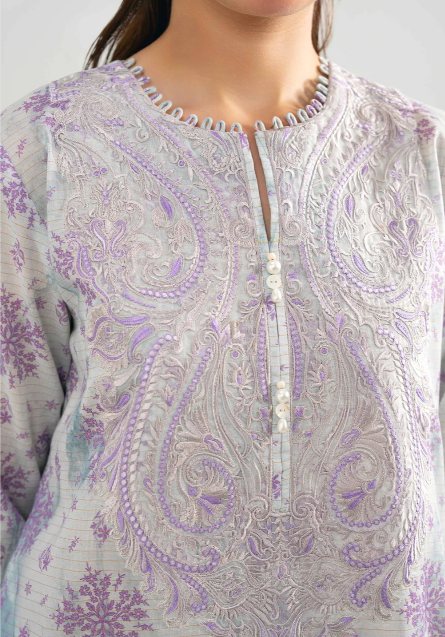 3 Piece -Nishat Linen Digital Printed Embroidered Suit - 42502045