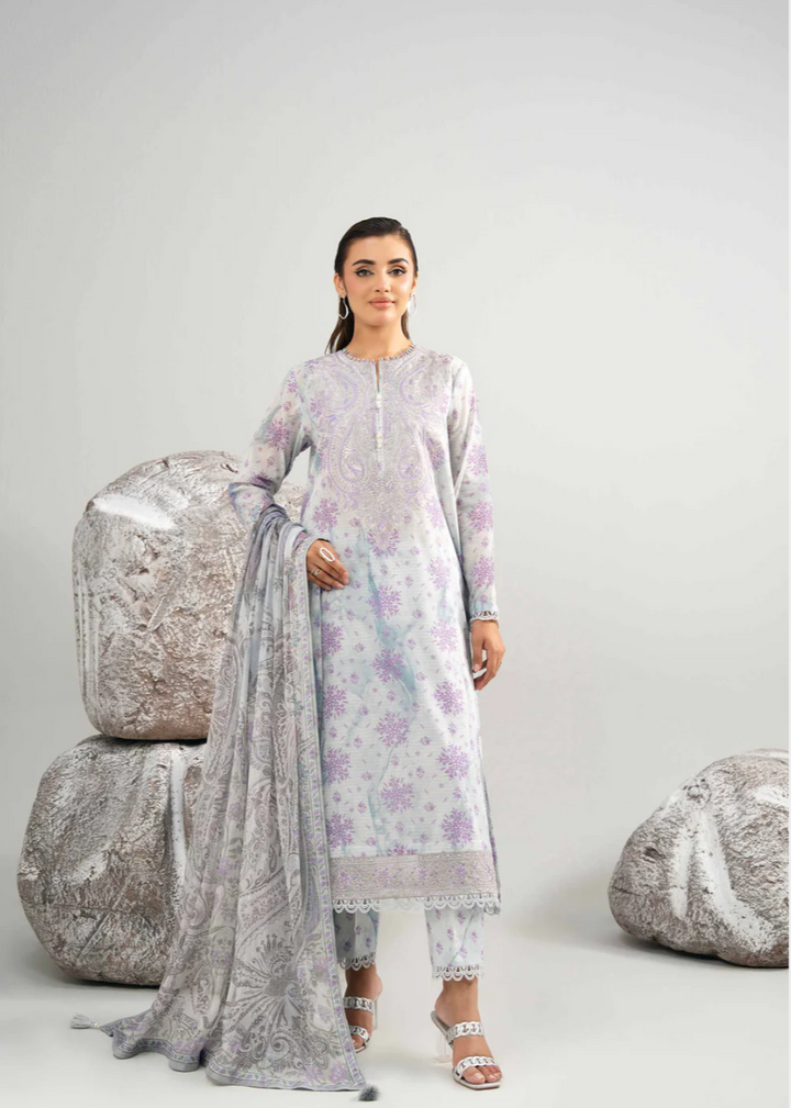 3 Piece -Nishat Linen Digital Printed Embroidered Suit - 42502045