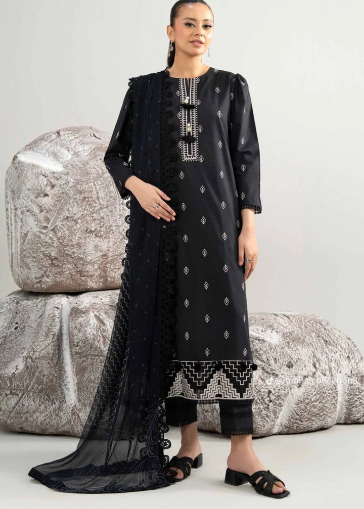 3 Piece -Nishat Linen Printed Embroidered Suit - 42502027