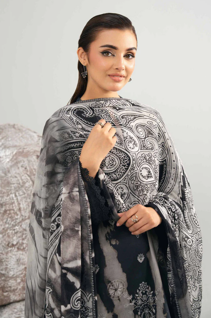 3 Piece -Nishat Linen Printed Embroidered Suit - 42502037