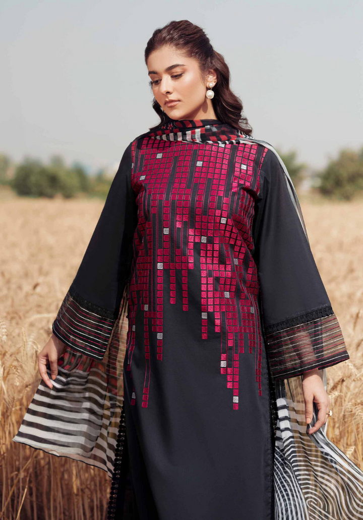3 Piece -Nishat Linen Dyed Printed Embroidered Suit - 42502026