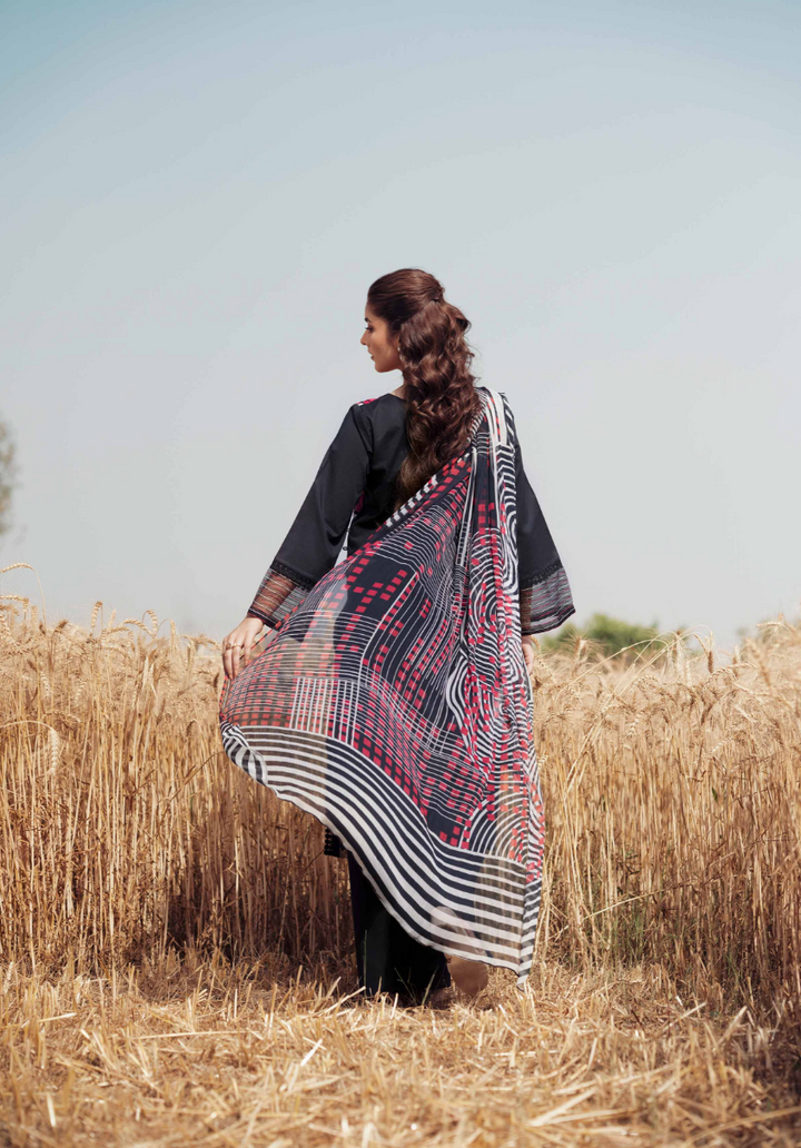 3 Piece -Nishat Linen Dyed Printed Embroidered Suit - 42502026