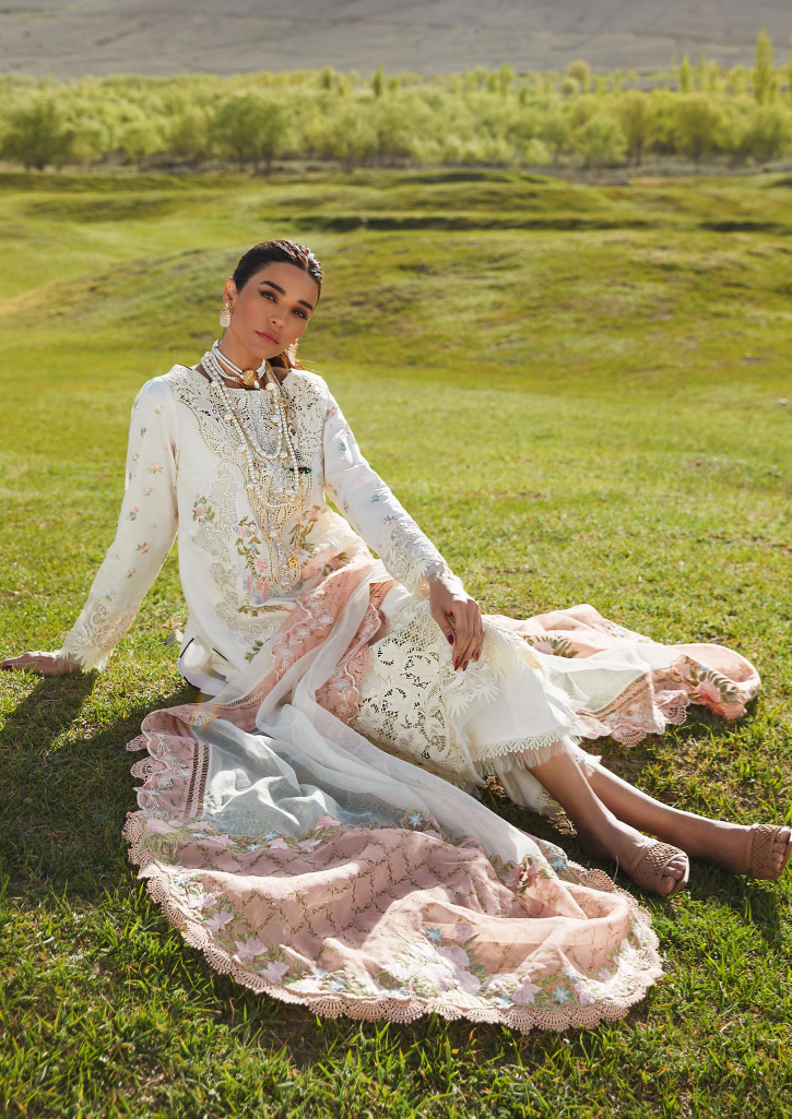 Crimson- Luxury Unstitched 3 piece- Summer in the Meadows