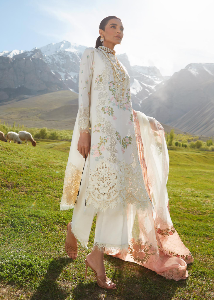Crimson- Luxury Unstitched 3 piece- Summer in the Meadows